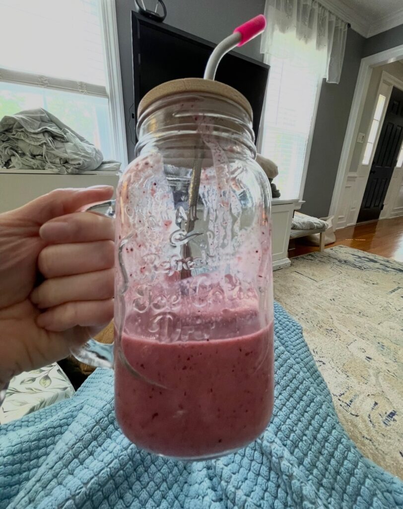 Half full berry smoothie