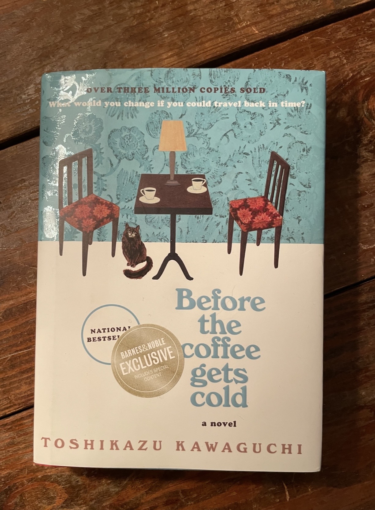 Hardback copy of the Novel Before the Coffee Gets Cold