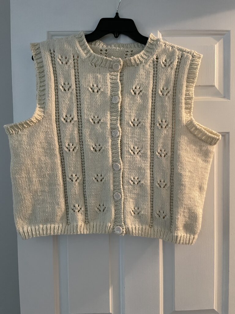 cream knit vest